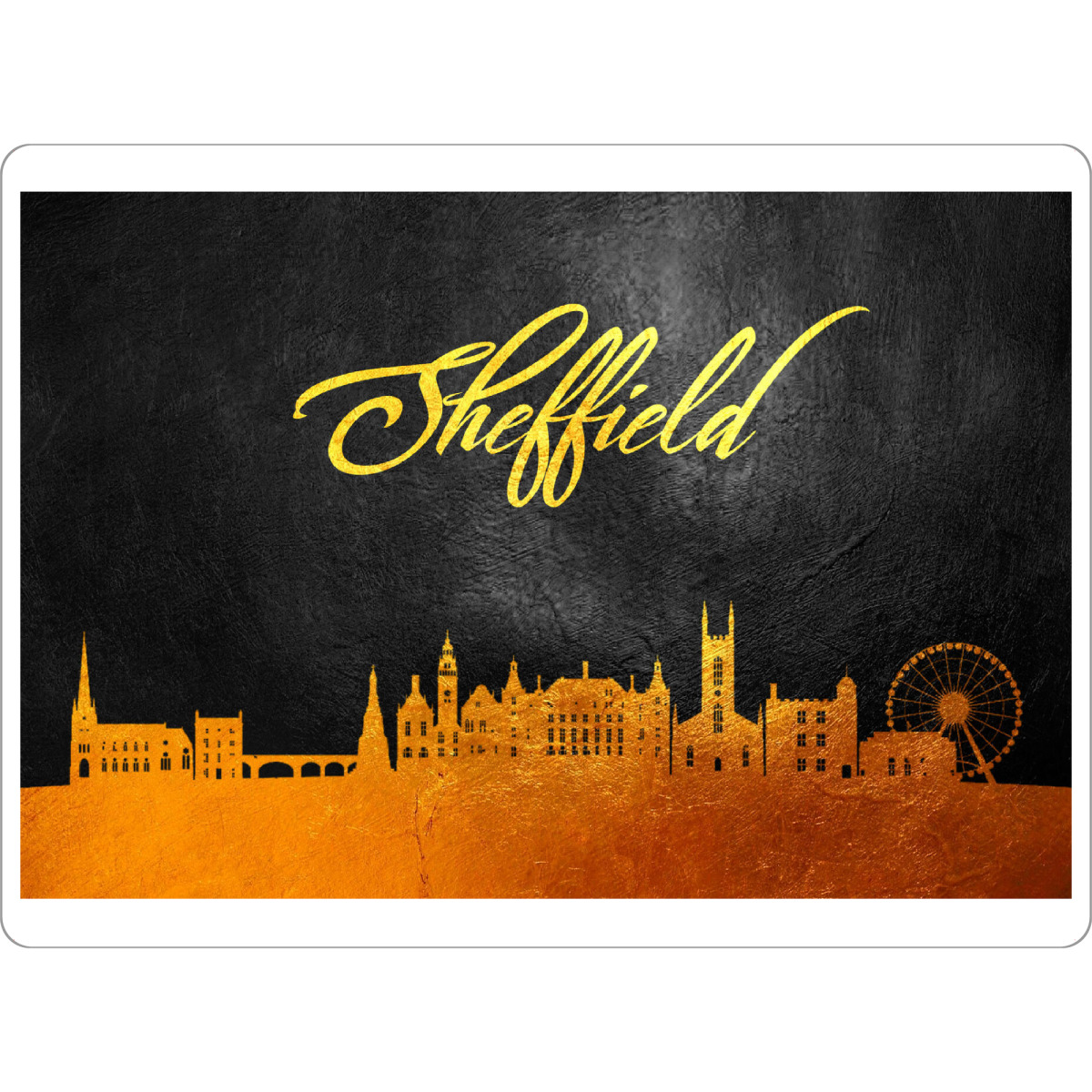 Tischset "Sheffield-England-Goldskyline" artboxONE - Städte - Sheffield,England,Gold,Skyline,Stadt - Bild sheffield