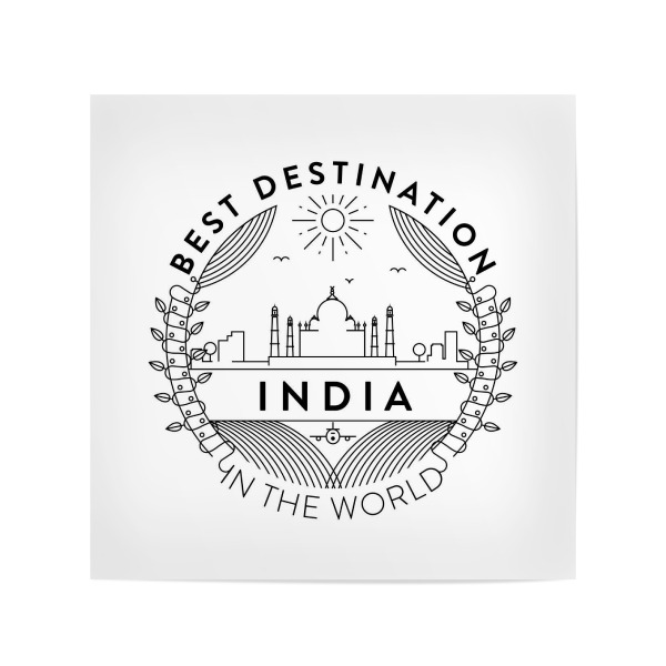 Poster 20x20 cm "Indien-Abzeichen" artboxONE - Reise