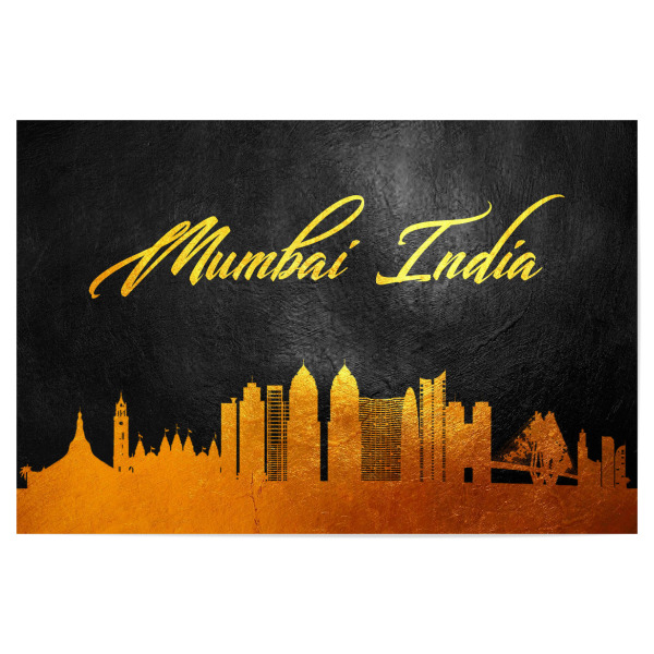 Poster 30x20 cm "Gold-Skyline von Mumbai Indien" artboxONE - Städte - Mumbai,Indien,Gold,Skyline,Stadt