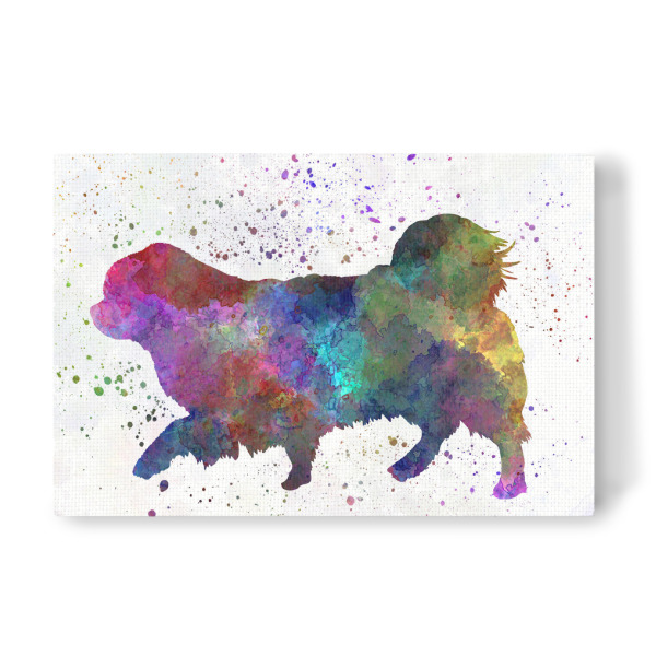 Leinwandbild "Tibetischer Spaniel im Aquarell" artboxONE - Tiere,Abstrakt - Hund,Hunde,Haustier,Tier,Säugetier,Aquarell,Plakat,Illustration,Abstrakt