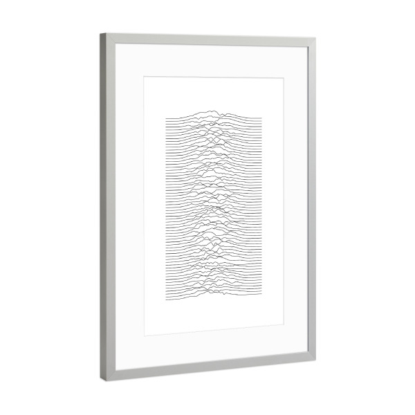 Poster mit Rahmen Silber "Mono-Wellenform" artboxONE - Abstrakt,Geometrie,Galaxy