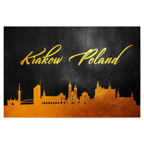 Poster 30x20 cm "Krakau Polen Gold Skyline" artboxONE - Städte - Krakau,Polen,Gold,Skyline,Stadt