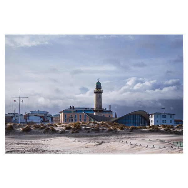 Poster 30x20 cm "Teepott, Leuchtturm und Strand" artboxONE - Natur,Reise,Architektur,Reise / Strand und Meer