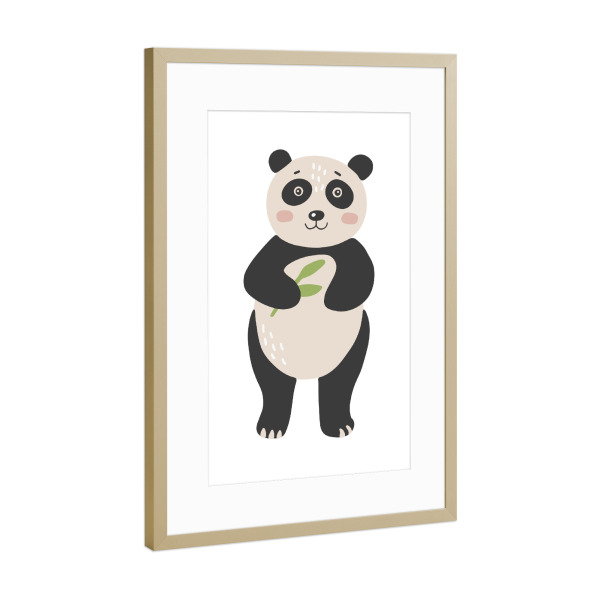 Poster mit Rahmen Gold "Baby-Panda-Tierporträt" artboxONE - Tiere