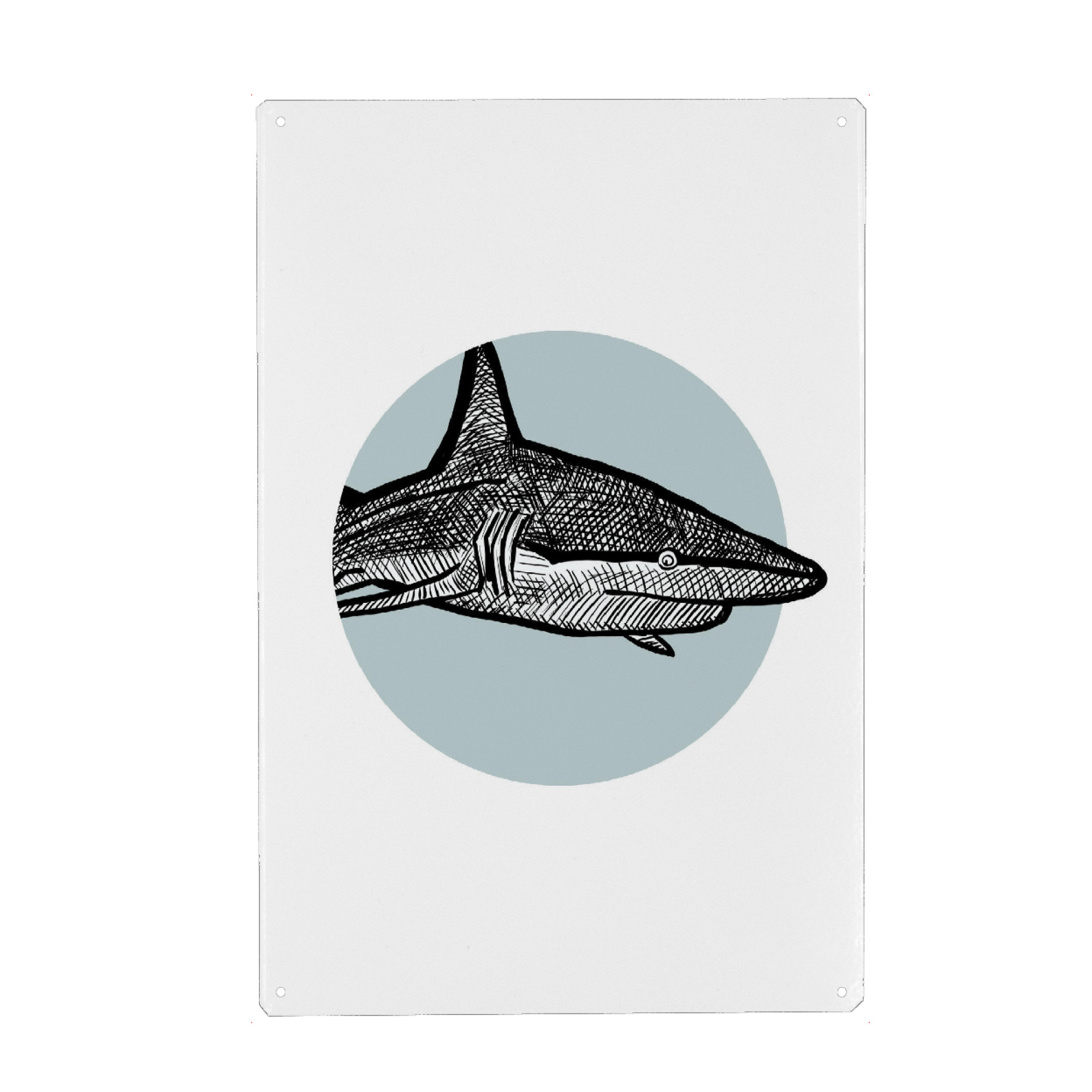 Metall Poster "Shark Geometry" artboxONE - Natur,Tiere,Geometrie,Unterwasser