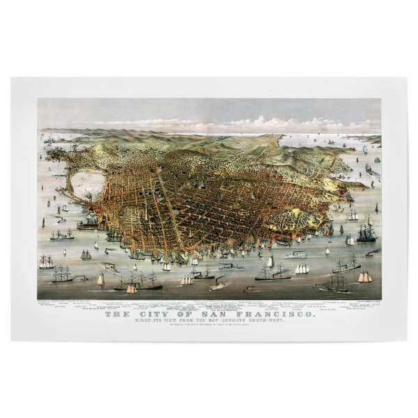 Poster "Pictorial map San Francisco" artboxONE - Architektur,Kartografie