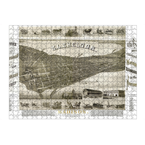 Puzzle Ravensburger "Antique Map Madison-Wisconsin" artboxONE - Städte,Kartografie