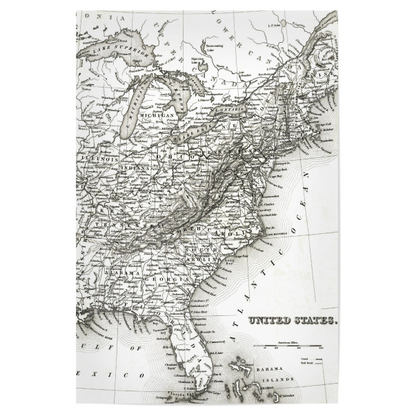 Poster "Old map - United States" artboxONE - Städte,Kartografie