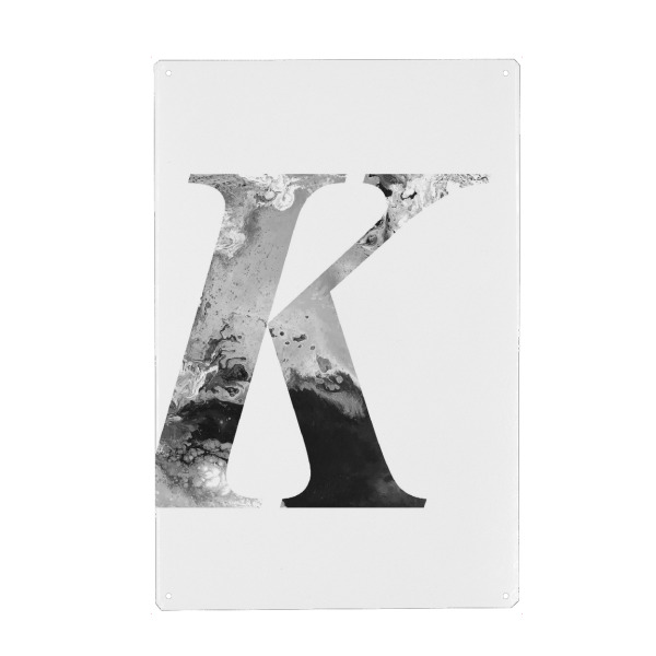 Holzbild "Buchstabe Alphabet K" artboxONE - Typografie,Schwarzweiß,Buchstaben,Buchstaben / K