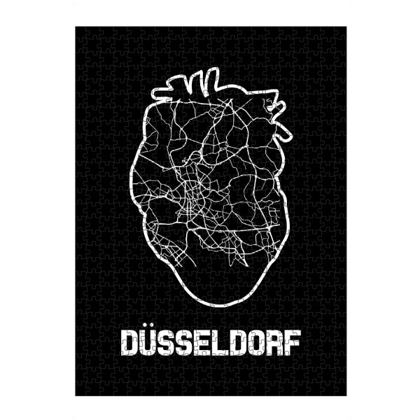 artboxONE Puzzle "Dusseldorf Heart Map" artboxONE - Reise,Städte / Düsseldorf,Kartografie