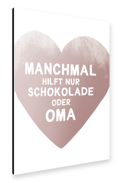 Alu-Dibond "Schokolade und Oma" 30x20 cm artboxONE