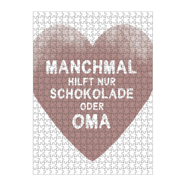 artboxONE Puzzle "Schokolade und Oma" artboxONE - Typografie,Liebe,Für Mama,Lustig