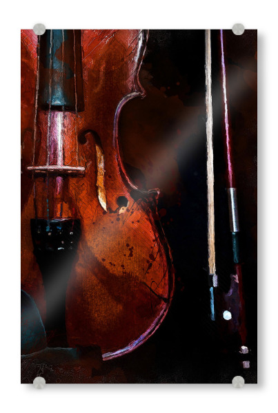 Acrylglasbild "Violinmusik Aquarell" artboxONE - Musik - Violine,Saite,Instrument,Musik,Jazz,Aquarell