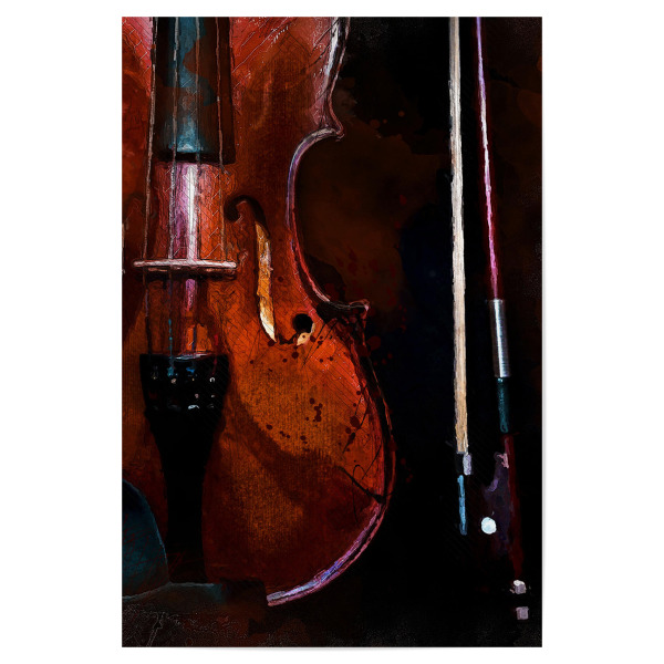 Poster 30x20 cm "Violinmusik Aquarell" artboxONE - Musik - Violine,Saite,Instrument,Musik,Jazz,Aquarell