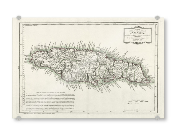 Acrylglasbild "Carta de la isla de la Jamayca" artboxONE - Kartografie