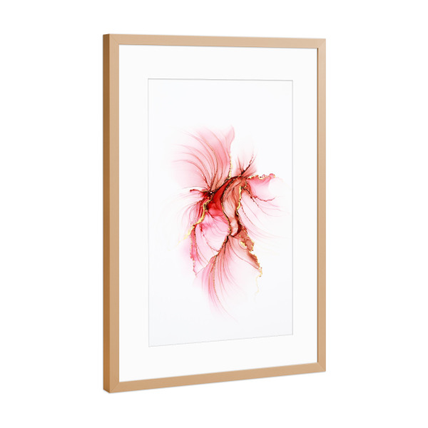 Poster mit Rahmen Kupfer "Because" artboxONE - Natur,Floral,Abstrakt - Gold,Pink,Rosa,Abstract,Art,Alcoholink,Alcoholinkart
