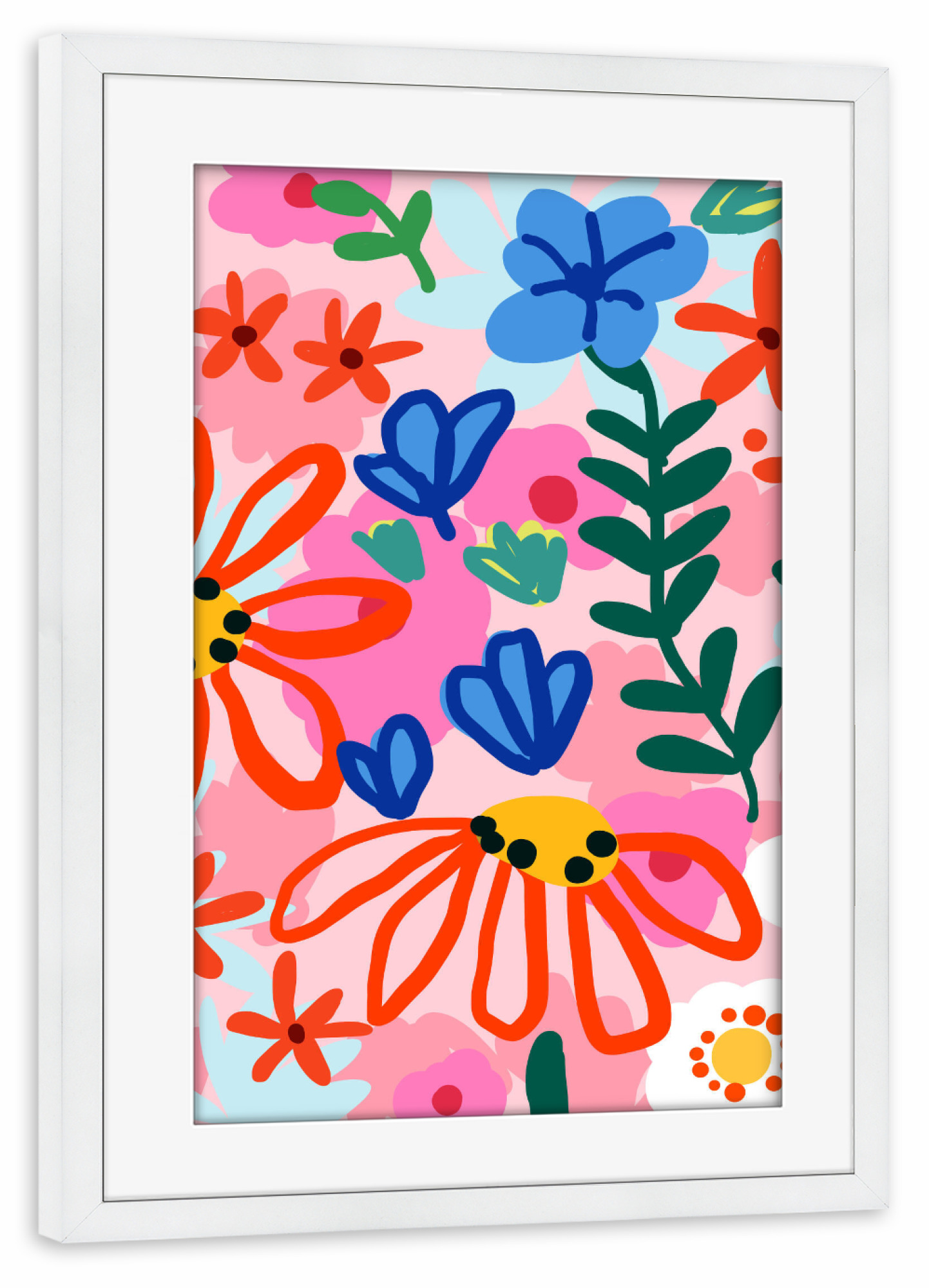 Poster mit Rahmen weiß "Dieses blumige Sommergefühl" artboxONE - Floral