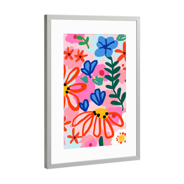 Poster mit Rahmen Silber "Dieses blumige Sommergefühl" artboxONE - Floral