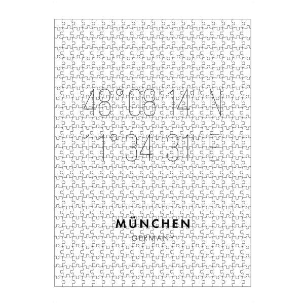 artboxONE Puzzle "Koordinaten München" artboxONE - Städte,Städte / München,Reise,Schwarzweiß,Kartografie