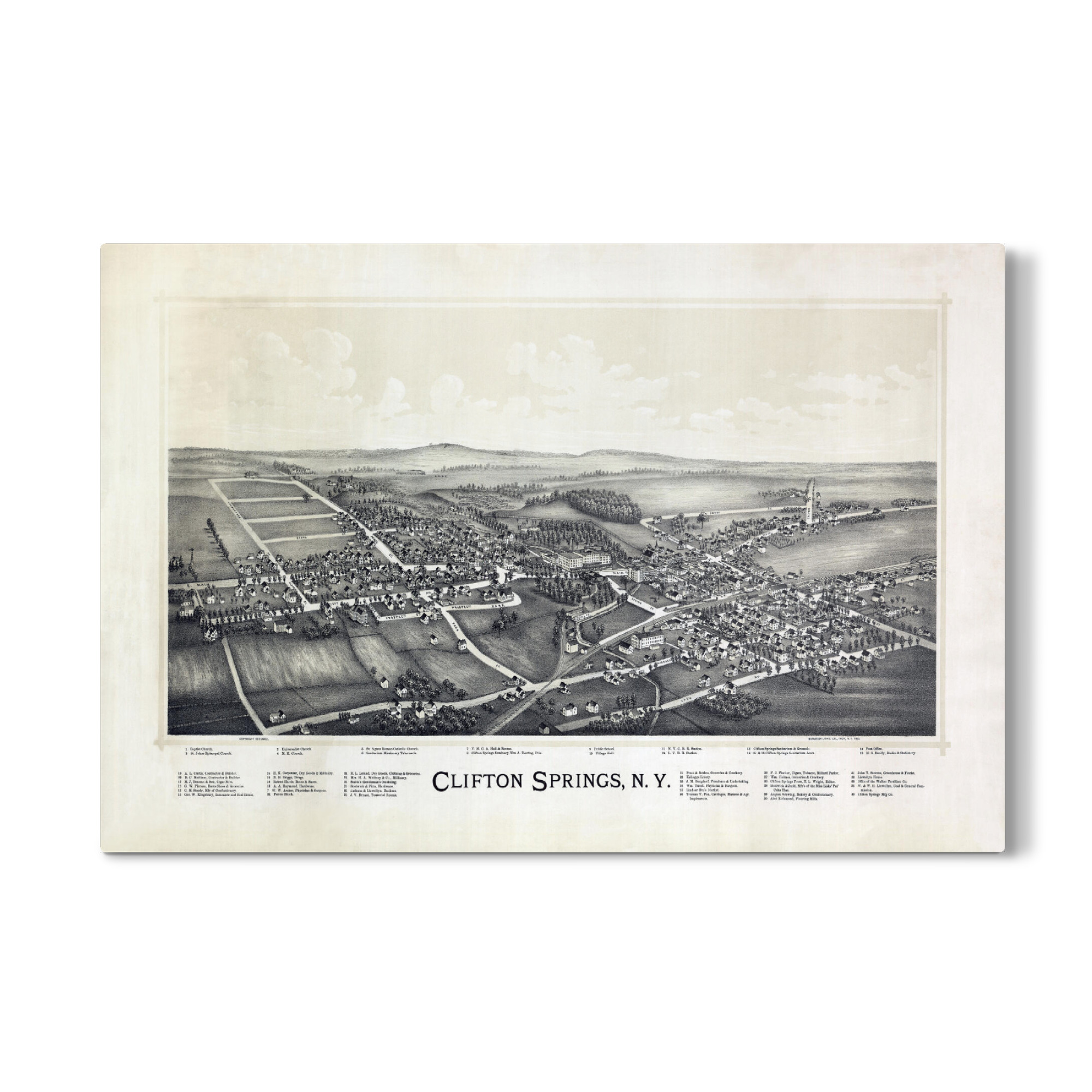 Galerie-Print "Antike Karte von Clifton Springs" 30x20 cm artboxONE