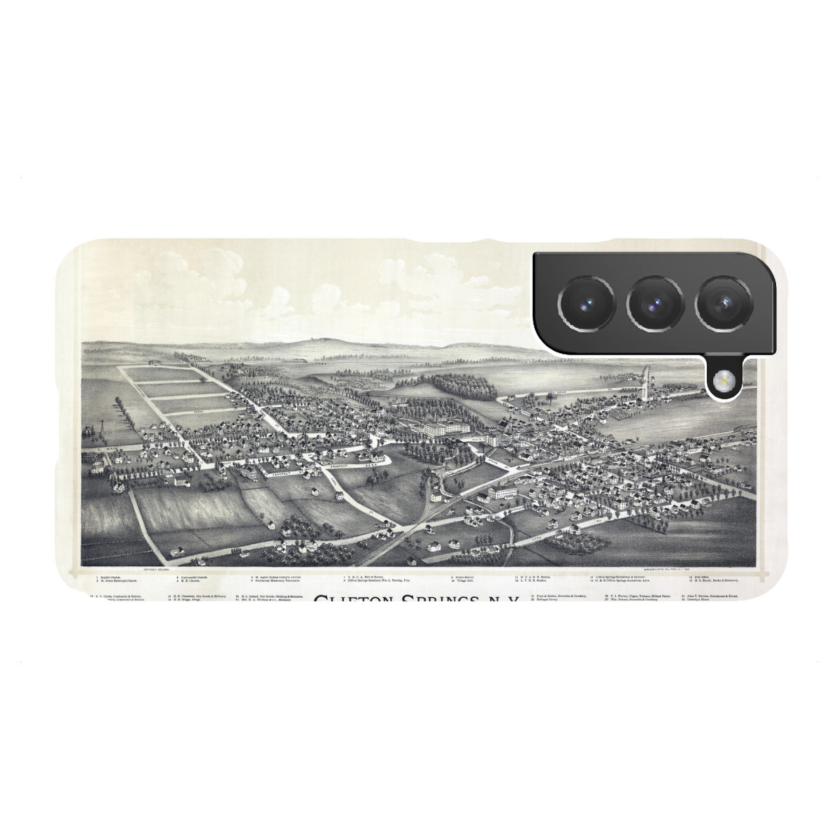 Samsung Galaxy "Antike Karte von Clifton Springs" Premium-Case Handyhülle artboxONE