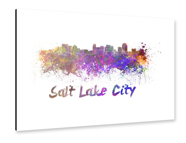 Alu-Dibond "SALT LAKE CITY-Skyline" 30x20 cm artboxONE
