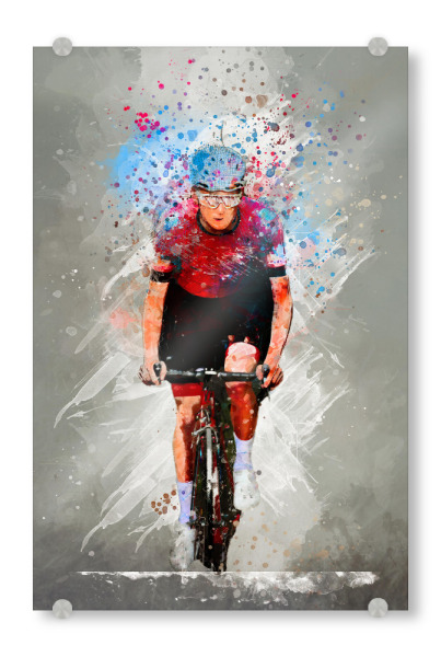 Acrylglasbild "Cycler Aquarellkunst" artboxONE - Sport,Sport / Motivation - Fahrrad,Biker,Radfahrer,Radfahren,Fahrrad,Aquarell,Sport