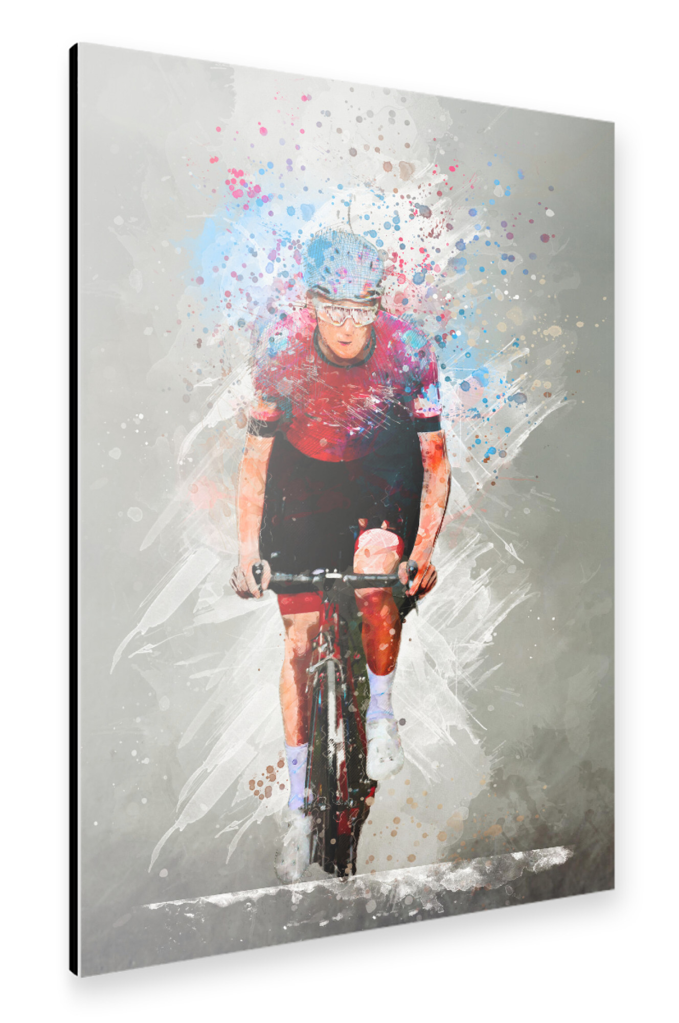 Alu-Dibond "Cycler Aquarellkunst" 75x50 cm artboxONE