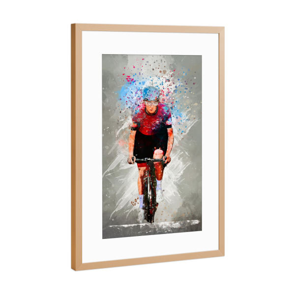 Poster mit Rahmen Kupfer "Cycler Aquarellkunst" artboxONE - Sport,Sport / Motivation - Fahrrad,Biker,Radfahrer,Radfahren,Fahrrad,Aquarell,Sport