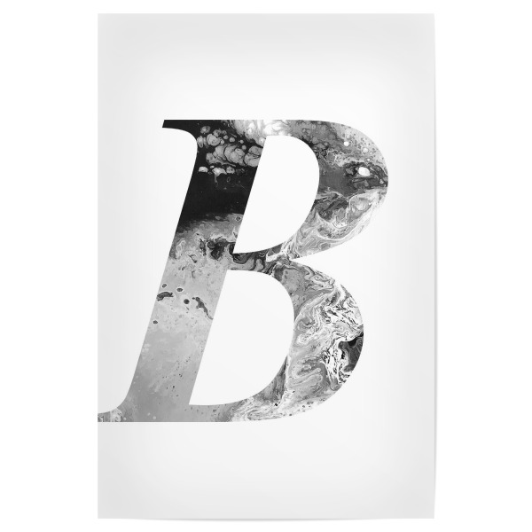 Poster 30x20 cm "Buchstabe Alphabet B" artboxONE - Typografie,Schwarzweiß,Buchstaben,Buchstaben / B