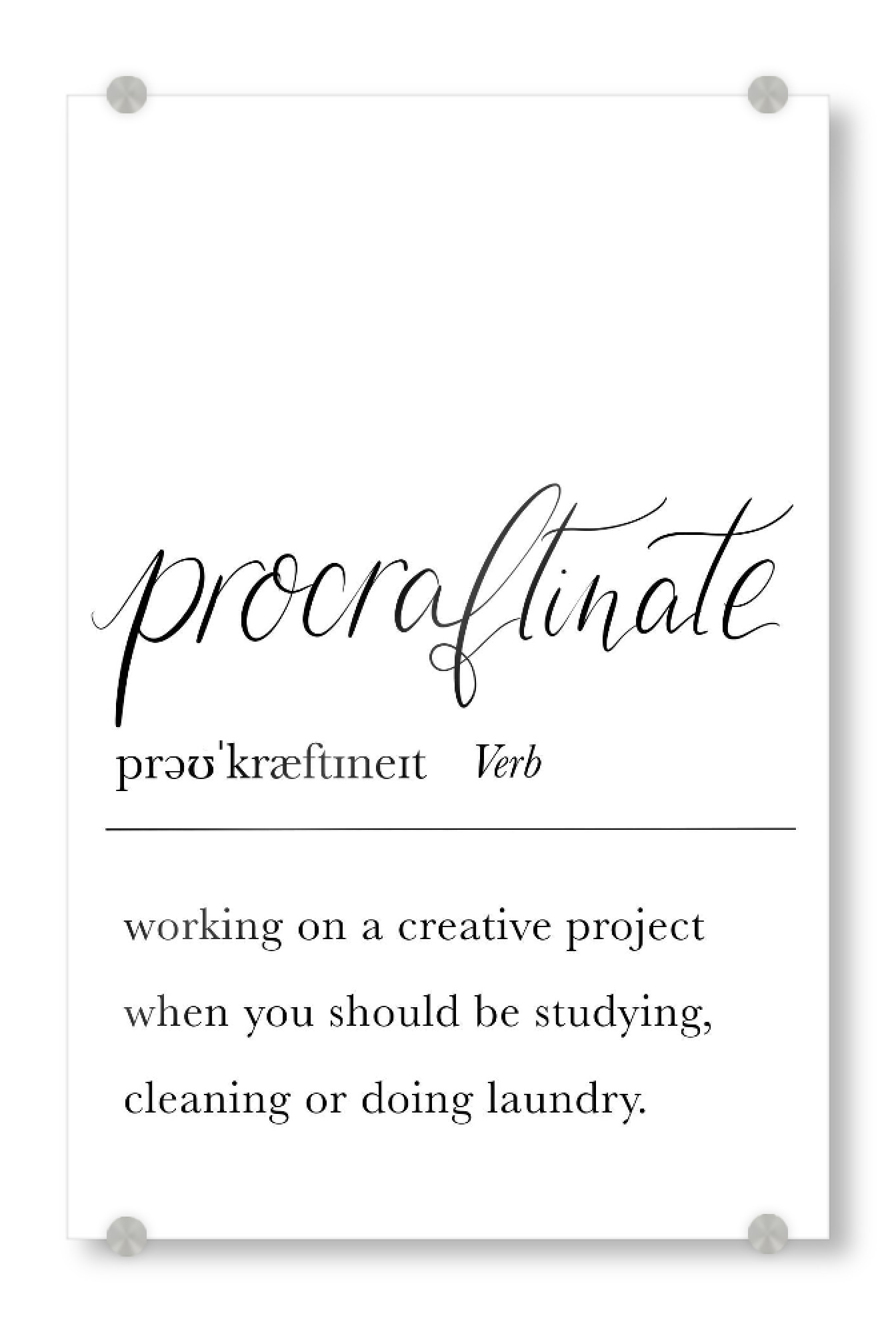 Acrylglasbild "Procraftinieren" artboxONE - Typografie,Lustig