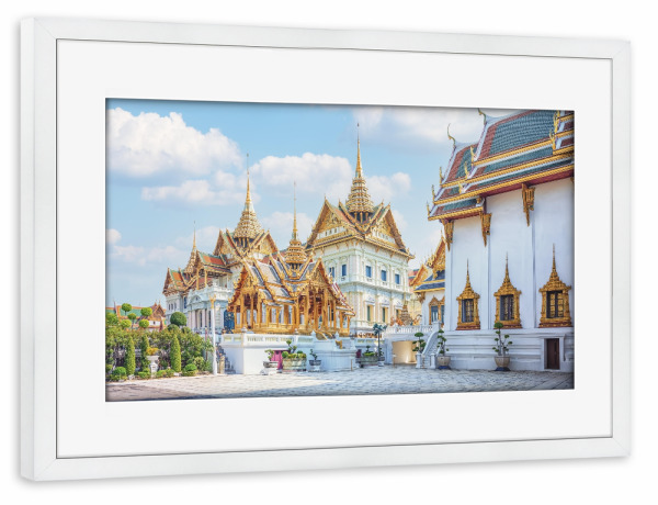 Poster mit Rahmen weiß "Das Wunder von Bangkok" artboxONE - Städte,Reise,Architektur,Reise / Asien,Reise / Länder