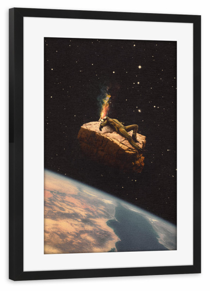 Poster mit Rahmen schwarz "Surrender To The Universe" artboxONE - Reise,Menschen,Fiktion,Männer,Galaxy