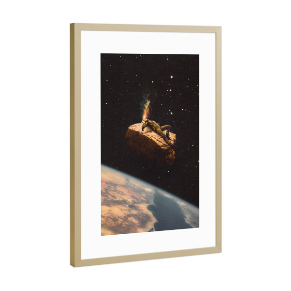 Poster mit Rahmen Gold "Surrender To The Universe" artboxONE - Reise,Menschen,Fiktion,Männer,Galaxy