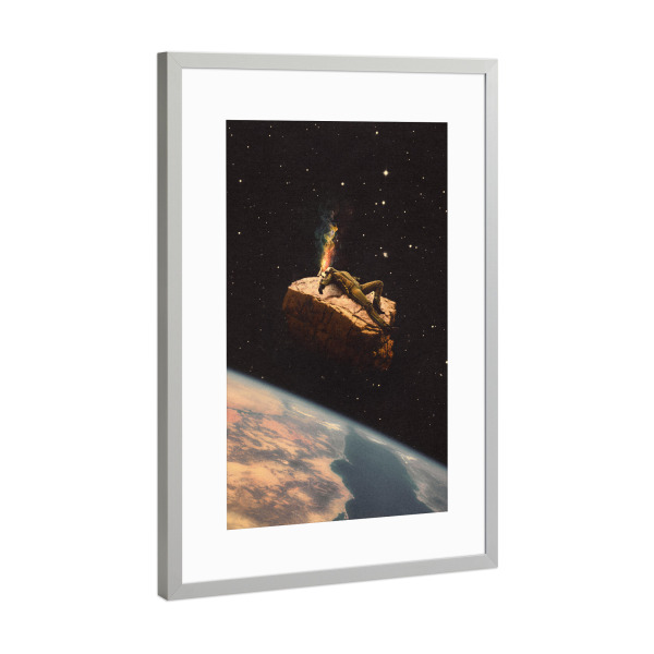 Poster mit Rahmen Silber "Surrender To The Universe" artboxONE - Reise,Menschen,Fiktion,Männer,Galaxy