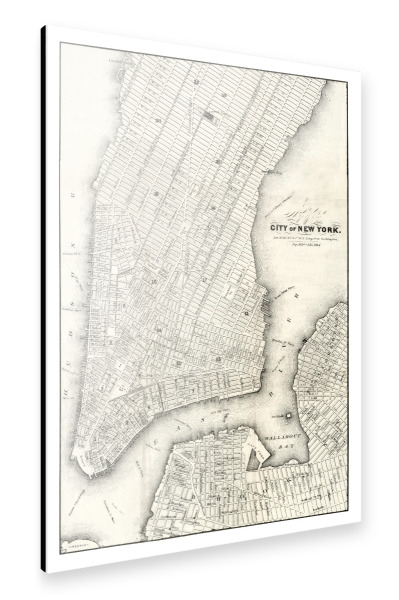 Alu-Dibond "Map of the city of New York" 30x20 cm artboxONE
