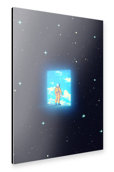 Alu-Dibond "Astronaut kommt nach Hause" 30x20 cm artboxONE