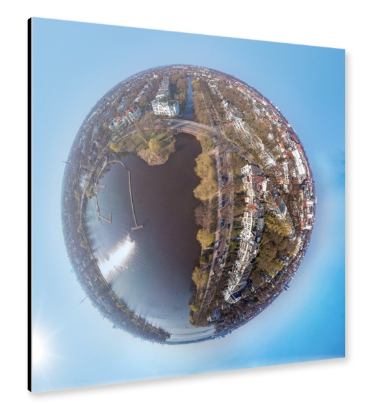 Alu-Dibond "Hamburg Alster & Rondeelkanal" 30x30 cm artboxONE