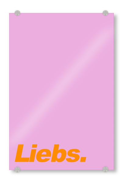 Acrylglasbild "Liebs - bunte Typografie" artboxONE - Typografie,Liebe,Lustig - Liebs,Liebe,Gefällt,Mir,Sehr,Typo,Typografie,Bunt,Minimalistisch
