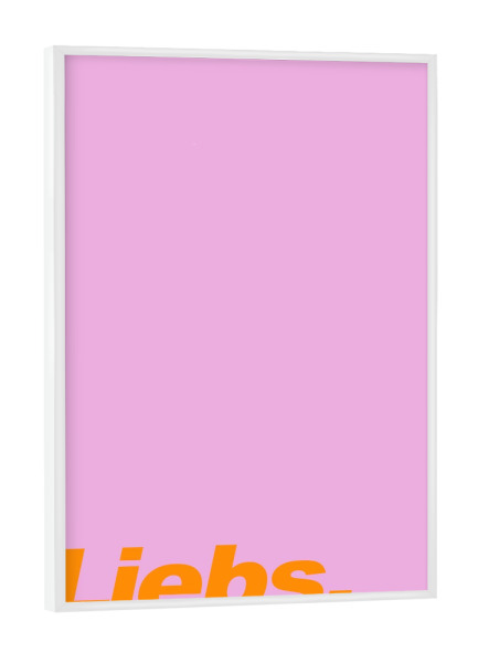 Poster mit weißem Rahmen "Liebs - bunte Typografie" artboxONE - Typografie,Liebe,Lustig