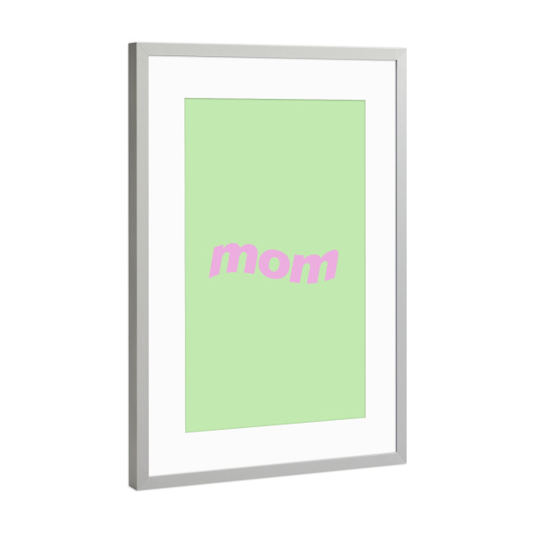 Poster mit Rahmen Silber "Colorful Mom Typography" artboxONE - Typografie,Für Mama - Bunt,Mom,Mama,Mutter,Muttertag,Minimalistisch,Typo,Typografie