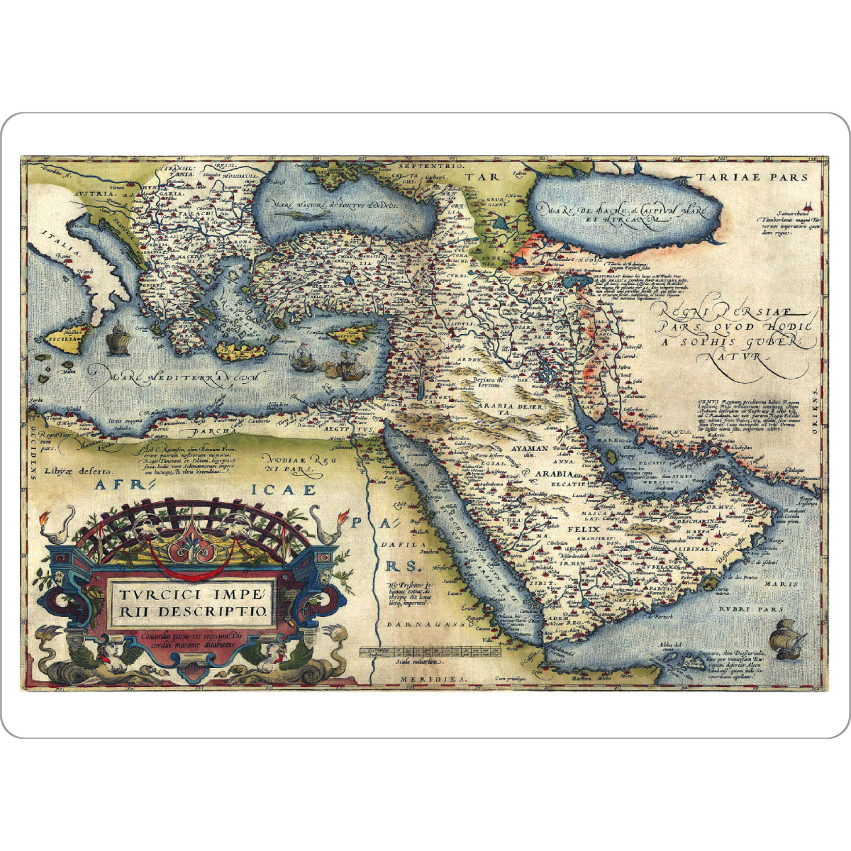 Tischset "Karte - Osmanischen Reiches" artboxONE - Kartografie - Karte,Plan,Jahrgang,Antik,Retro,Alt,Karten,Karte der welt,Illustration - Bild karte