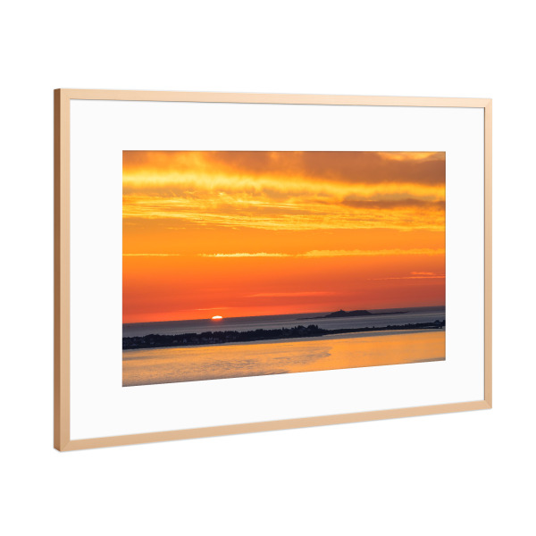Poster mit Rahmen Kupfer "Sonnenuntergang in Norwegen" artboxONE - Natur