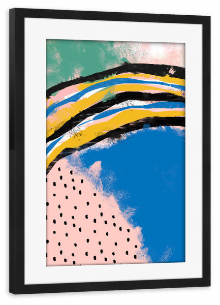 Poster mit Rahmen schwarz "Abstrakte Sommermalerei" artboxONE - Abstrakt,Fashion,Festivals