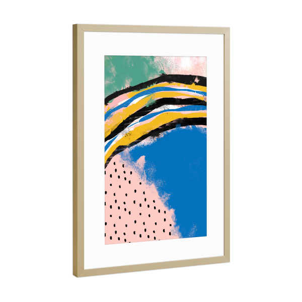 Poster mit Rahmen Gold "Abstrakte Sommermalerei" artboxONE - Abstrakt,Fashion,Festivals
