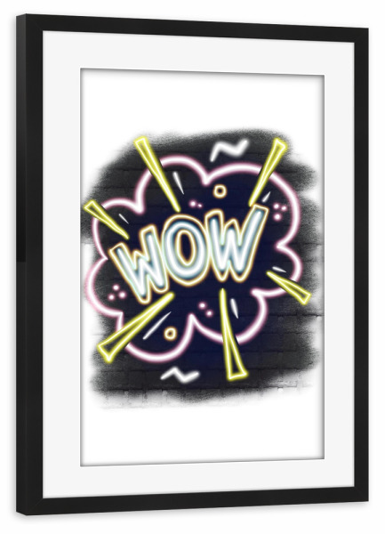 Poster mit Rahmen schwarz "Wow-Effekt" artboxONE - Typografie,Natur,Abstrakt,Fashion,Lustig