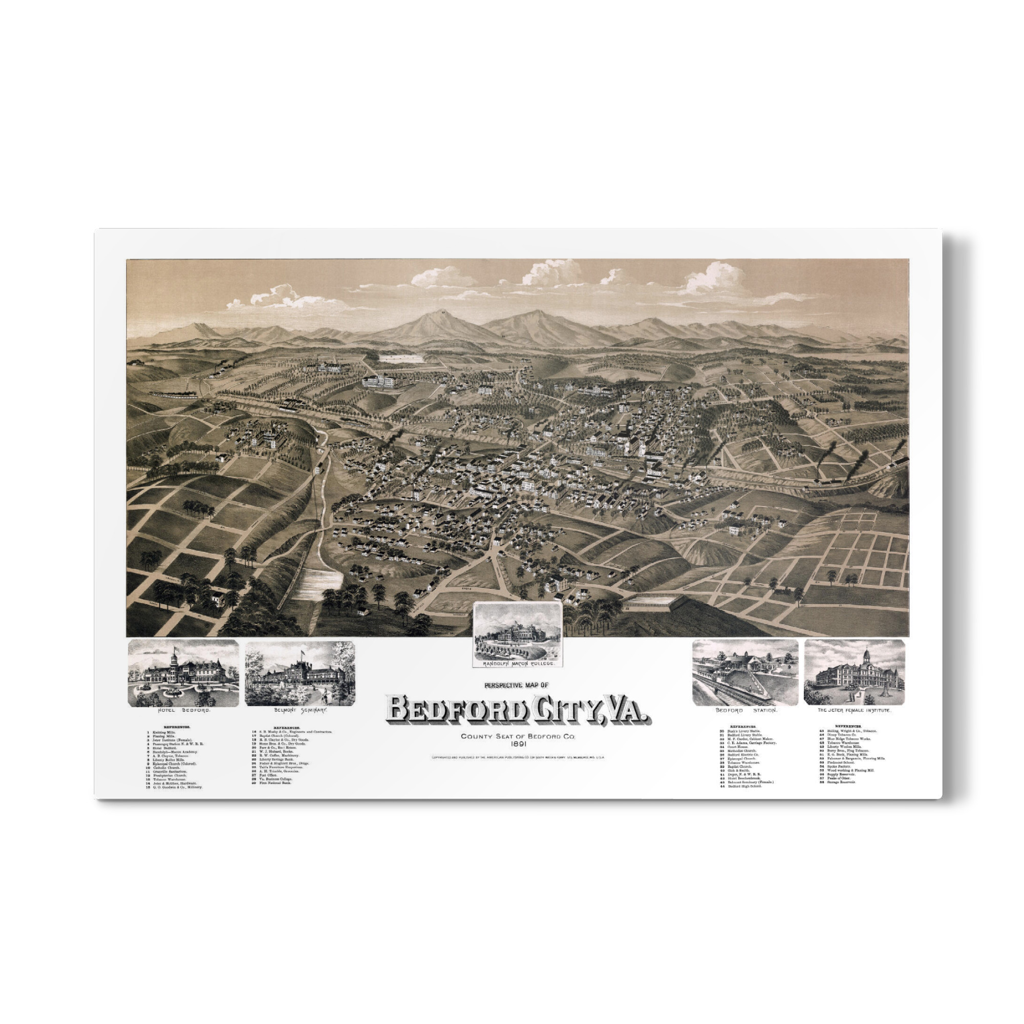 Galerie-Print "Karte von Bedford - Virginia" 30x20 cm artboxONE
