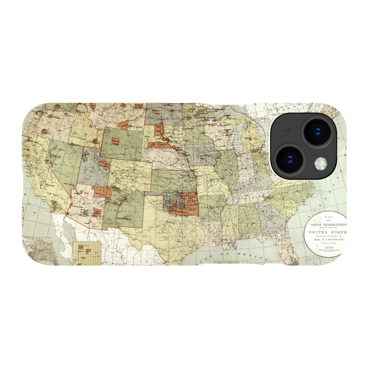 "US-indische Bildkarte"für iPhone - Premium-Case Handyhülle artboxONE