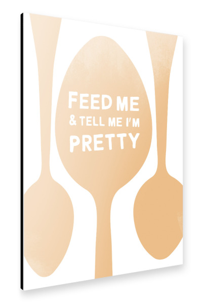 Alu-Dibond "Feed me Pretty I Set orange" 30x20 cm artboxONE