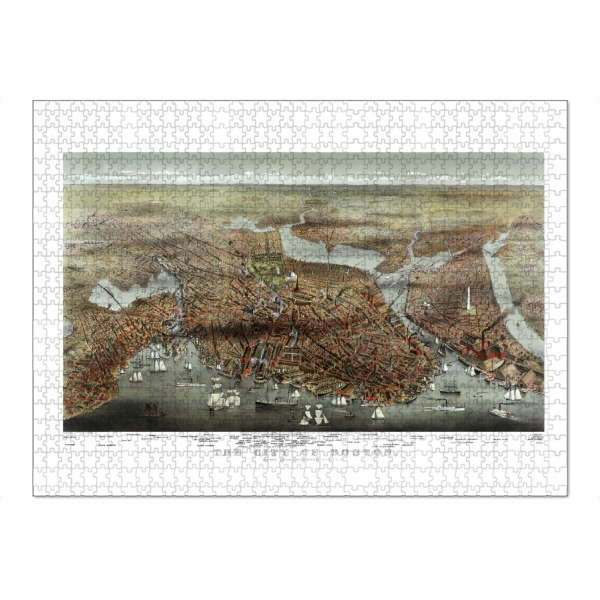Puzzle Ravensburger "Pictorial map boston" artboxONE - Architektur,Kartografie